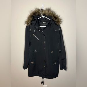 Express Black Woman’s Long Jacket Size Small
